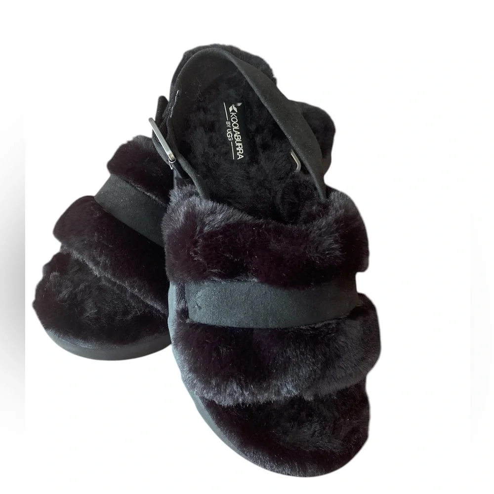 Koolaburra by Ugg Fuzz'd Out Adjustable Slingback Slipper/Sandal- Sz 9